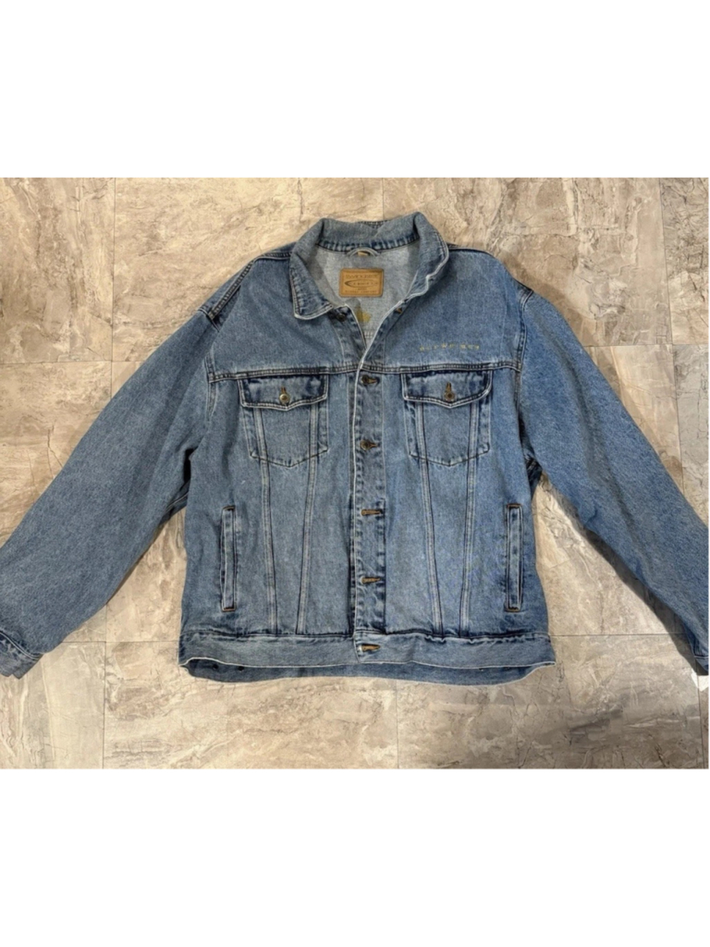 VTG Y2K Budweiser Denim Jacket XL Swinger Casuals Beer Embroidered King Of Beers